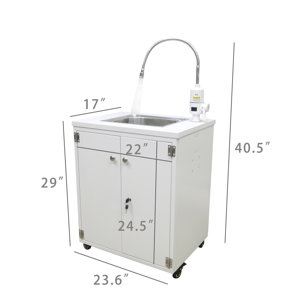 Fixturedisplays® 24 X 18 X 39" Portable Mobile Sink Hot Water